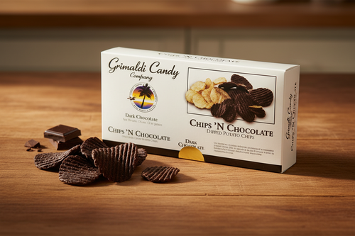 Grimaldi Candy Co. Dark chocolate covered potato chips 