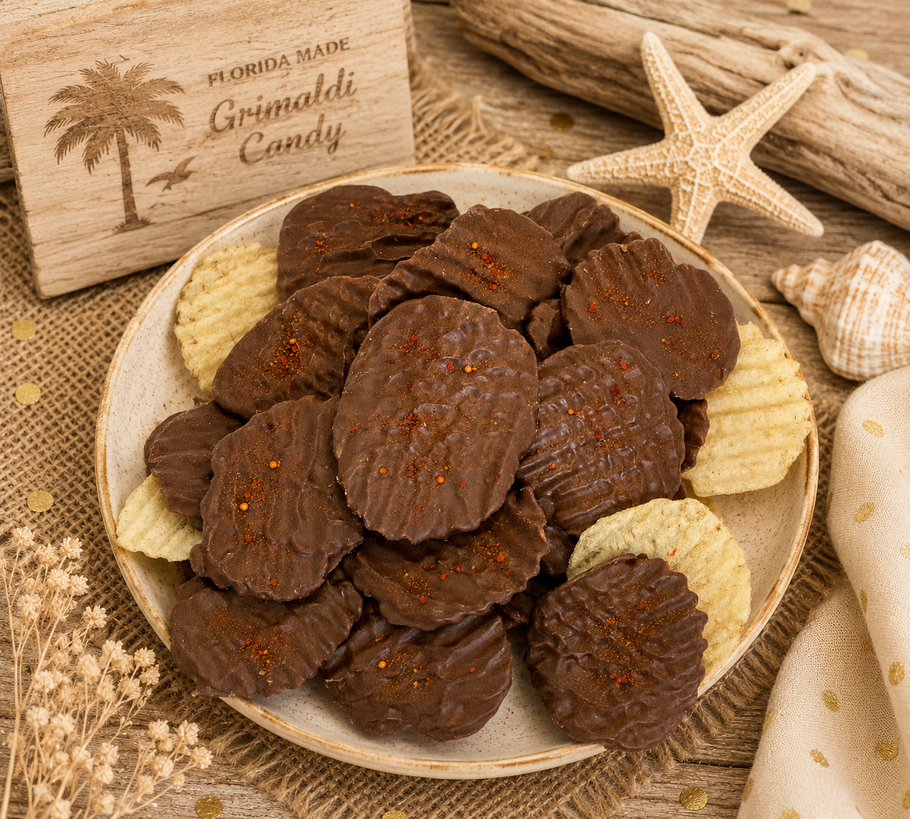 Grimaldi Candy Co Milk Chocolate covered chips Ghost Chili