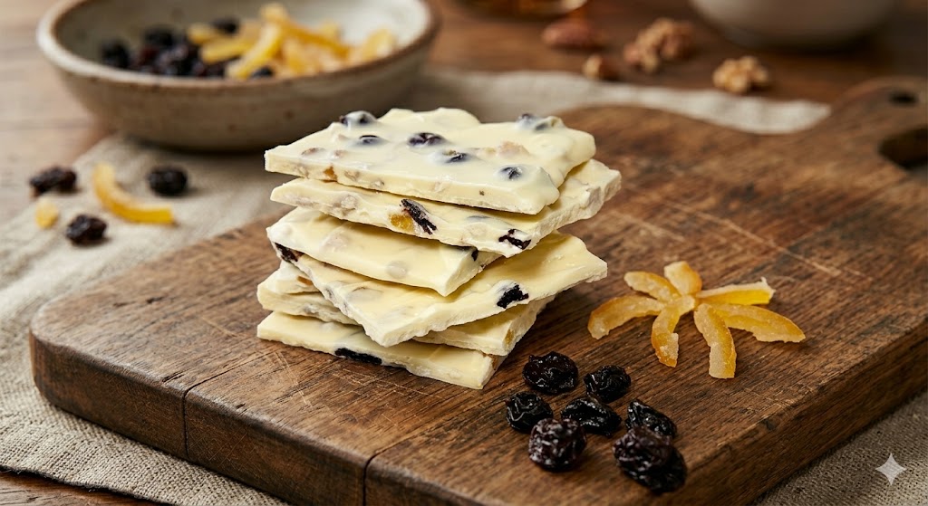 Grimaldi Candy Co Milk Dark White Chocolate Cherry Orange Cashew Bark 