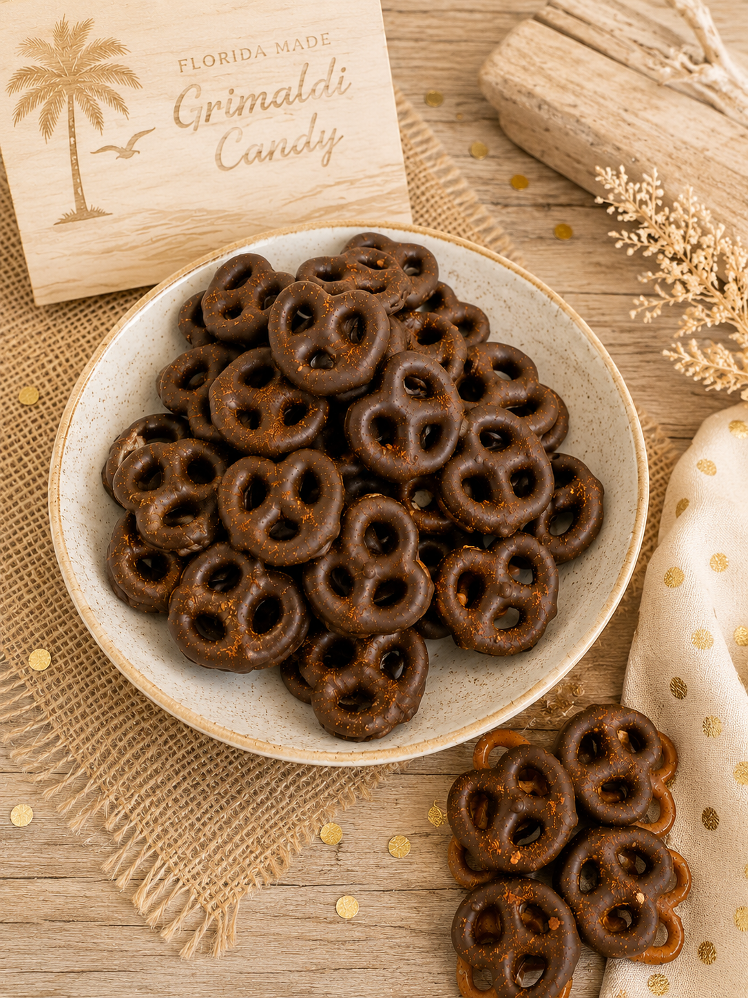 Grimaldi Candy Co Milk Chocolate covered pretzels Ghost Chili